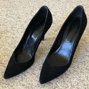 Maje black velour heels